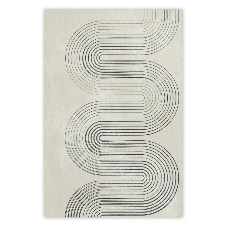 Onda geométrica: ondas abstractas en forma de líneas sobre fondo gris