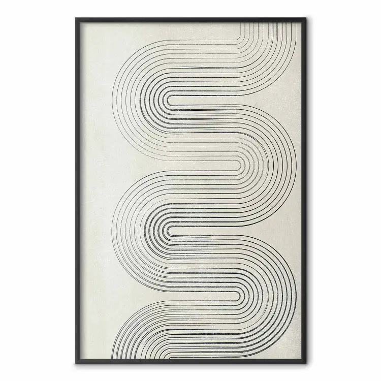 Onda geométrica: ondas abstractas en forma de líneas sobre fondo gris