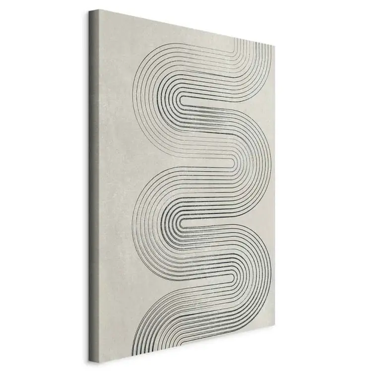 Onda negra simétrica - abstracción en colores grises en estilo japonés