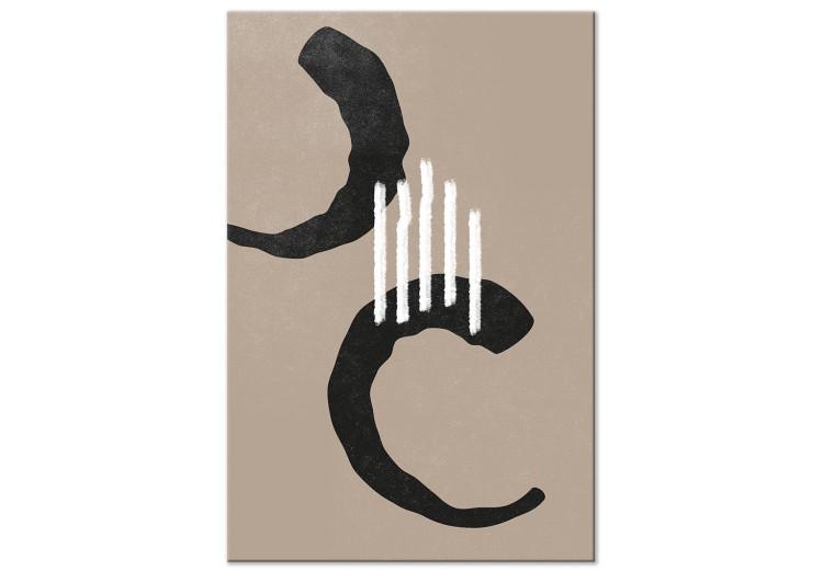 Semicírculos negros - abstracto estilo scandi boho sobre fondo beige