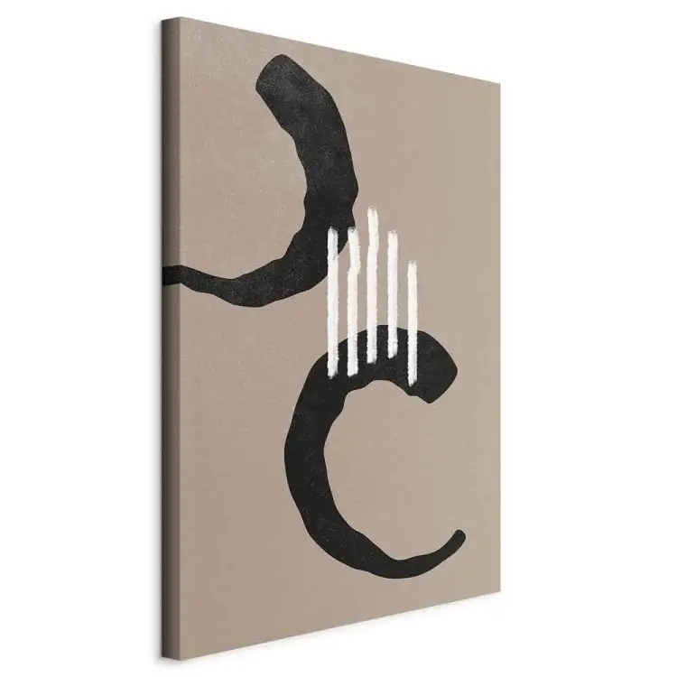 Semicírculos negros - abstracto estilo scandi boho sobre fondo beige
