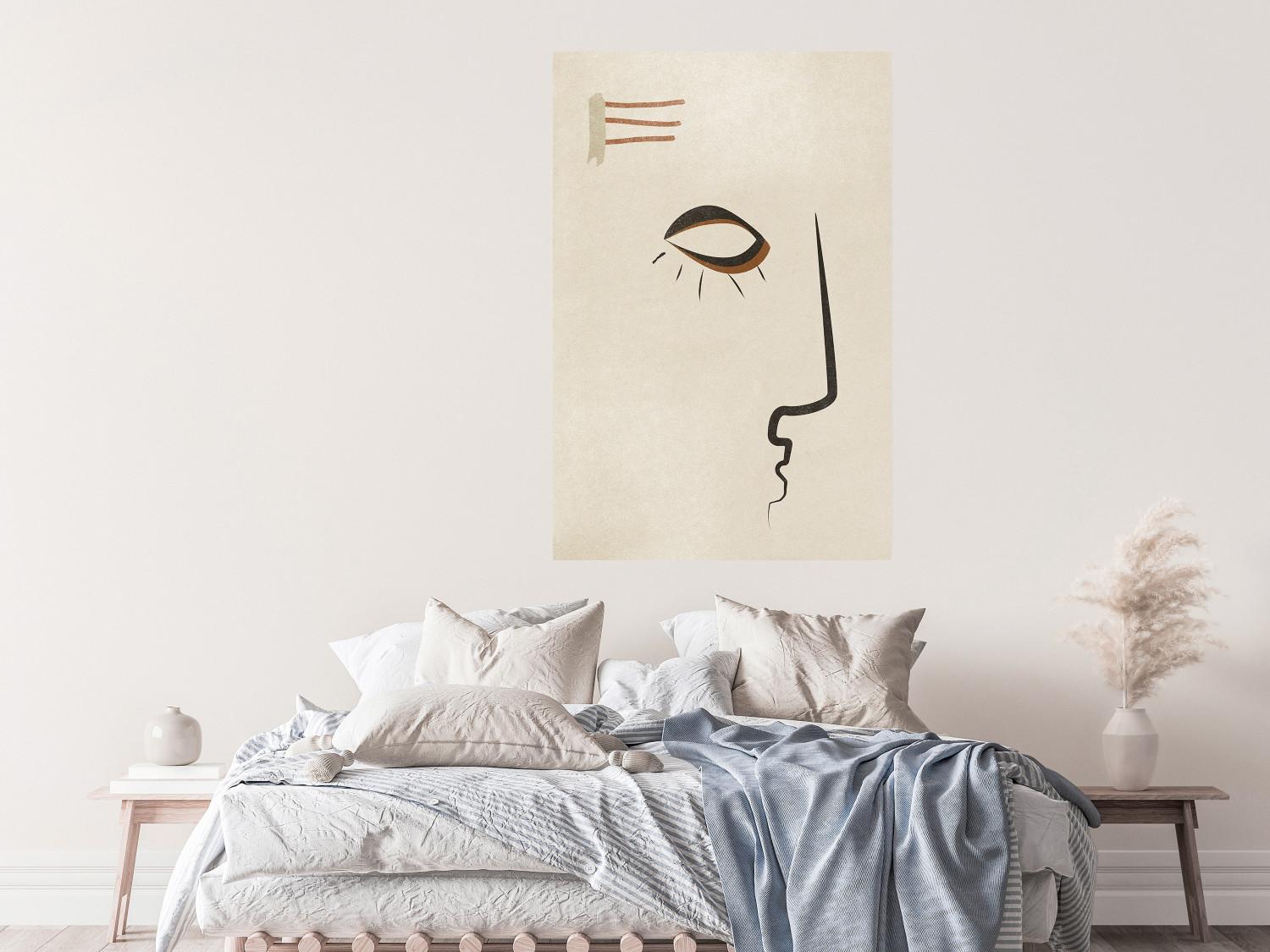Poster Retrato Adele - modelo rostro fondo beige