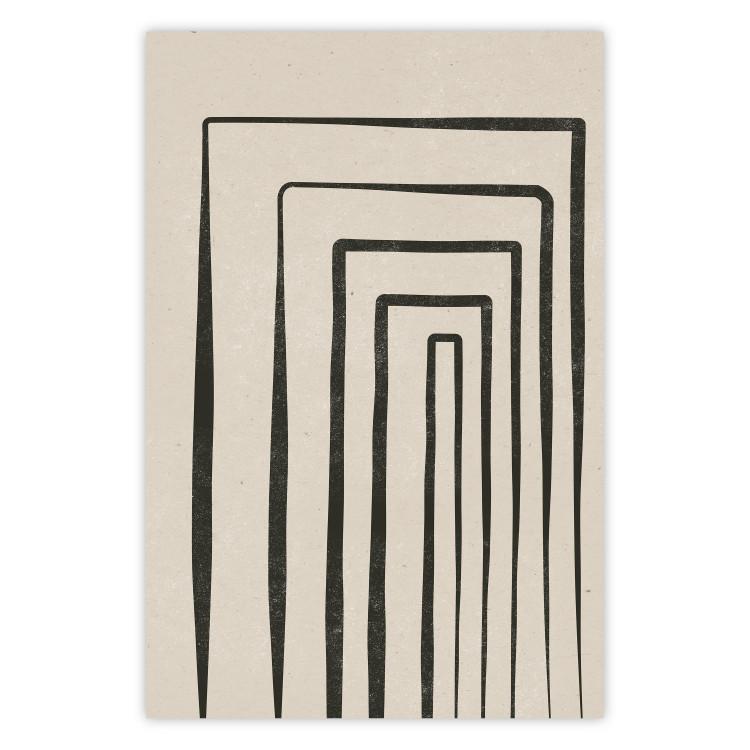 Columna alta: las líneas negras crean patrones en un tema abstracto