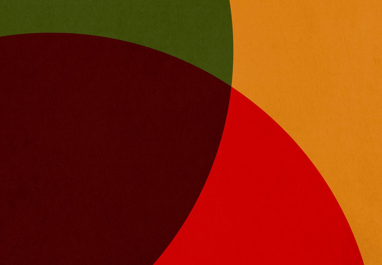 Cartel Círculos abstractos - coloridos círculos sobre fondo naranja