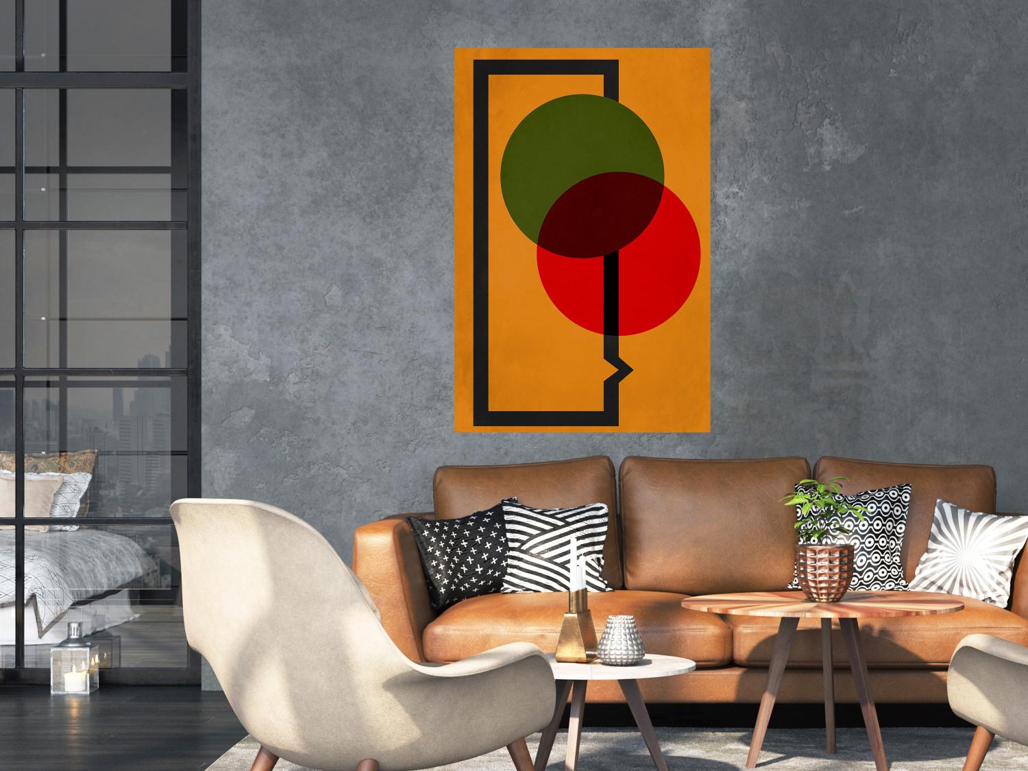 Cartel Círculos abstractos - coloridos círculos sobre fondo naranja