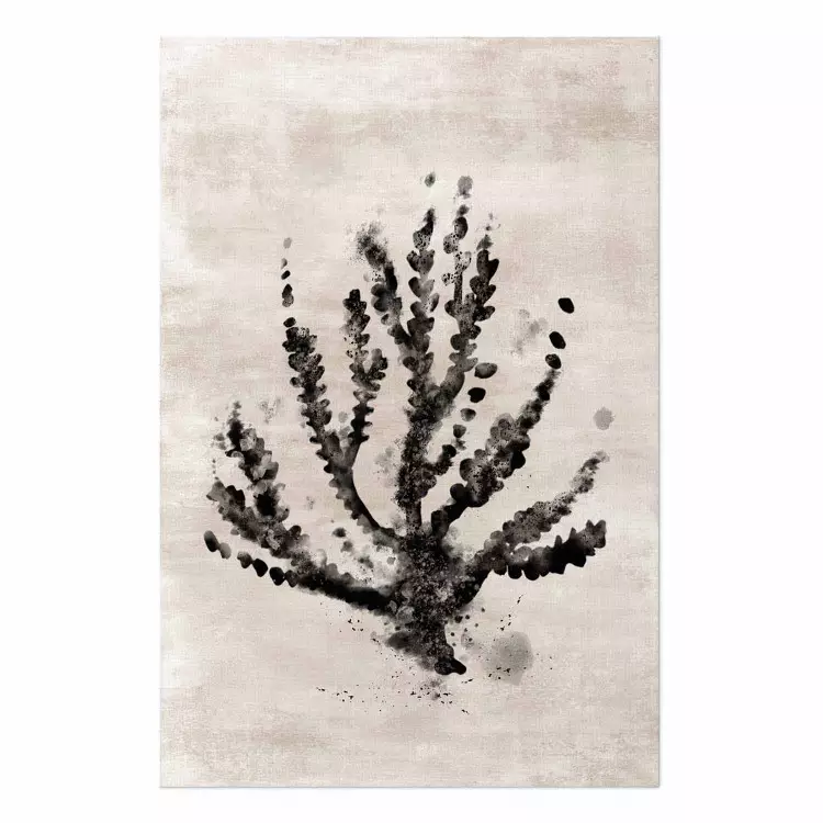 Poster Planta marina - composición negra plantas sobre fondo beige