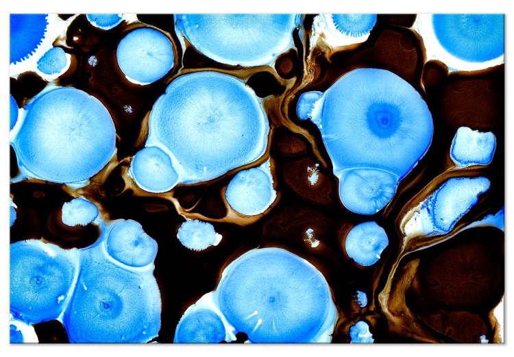 Bioformas - abstracción en azul iluminado y marrón oscuro