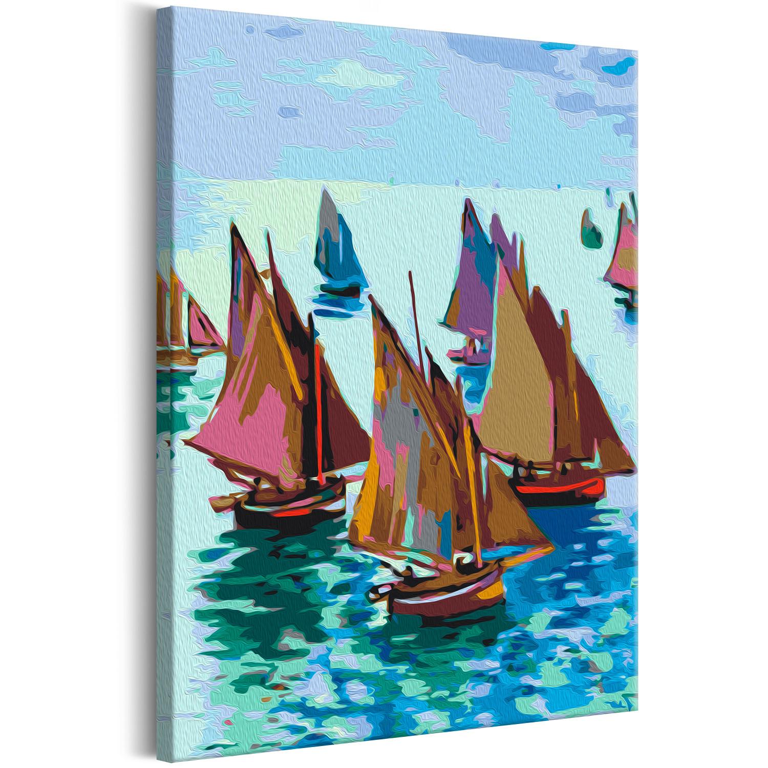 Cuadro para pintar con números Claude Monet: Fishing Boats