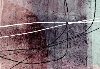 Cuadro decorativo Levitación - abstracción en colores suaves con líneas en el aire