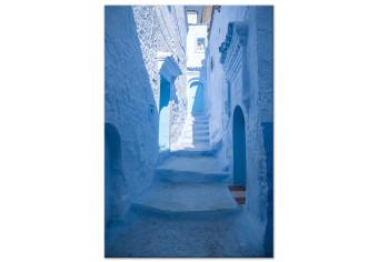 Cuadro Arquitectura azul (1 pieza) vertical - escalera árabe en Marruecos