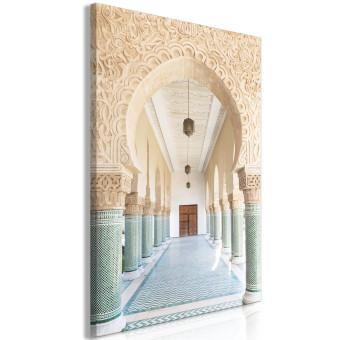 Cuadro decorativo Columnata turquesa (1 pieza) vertical - arquitectura en Marruecos