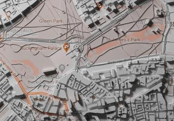 Póster Modelo Londres - mapa gris ciudad