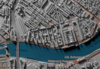 Póster Modelo Londres - mapa gris ciudad
