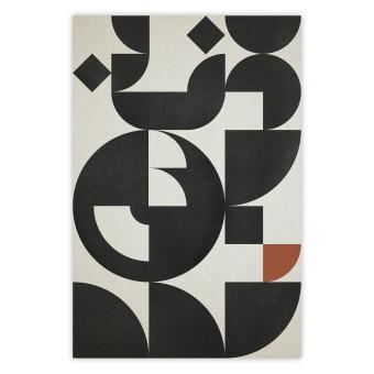 Poster Grandes olas - composición abstracta de figuras geométricas negras