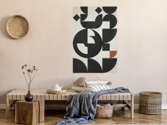 Poster Grandes olas - composición abstracta de figuras geométricas negras
