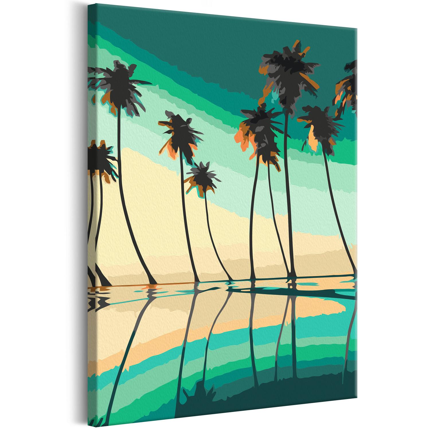 Cuadro numerado para pintar Turquoise Palm Trees