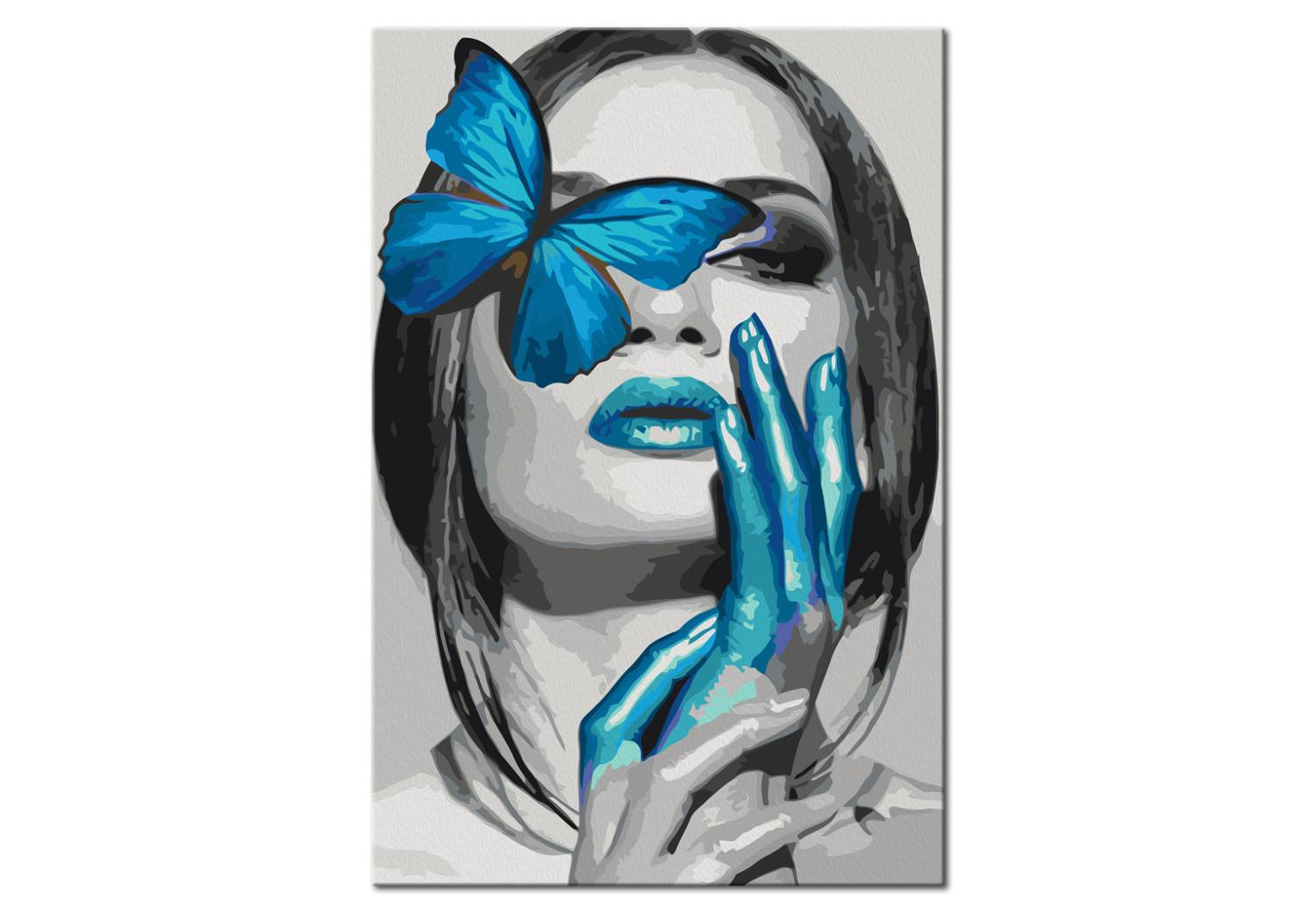 Cuadro para pintar con números Blue Butterfly 