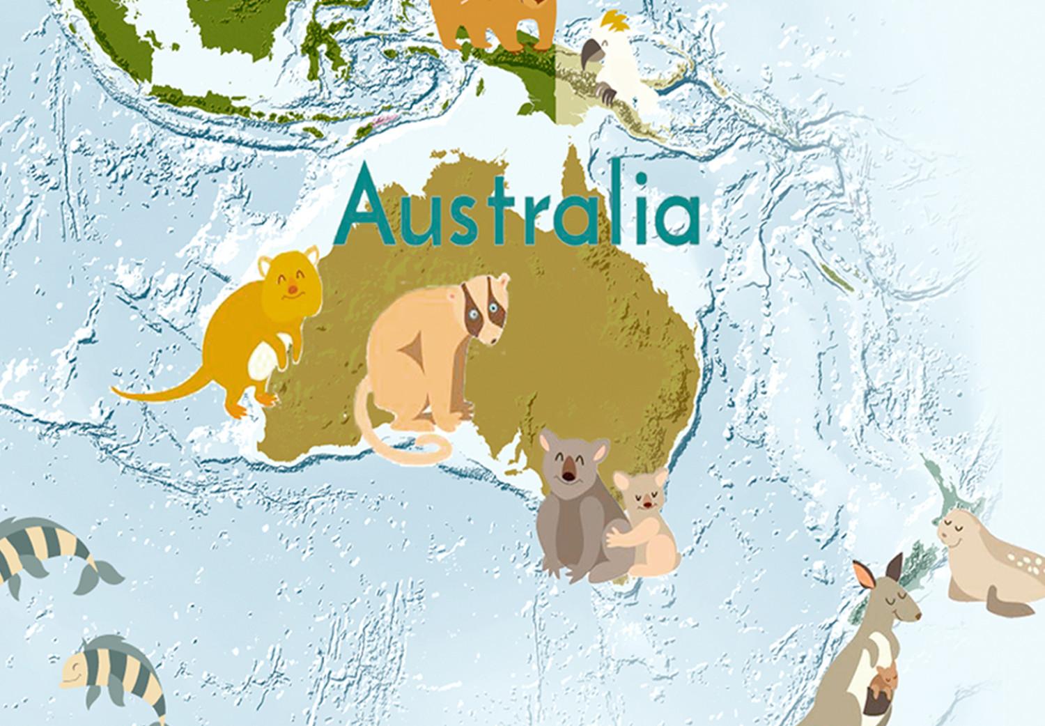 Cuadro Fauna - dibujo de animales que se encuentran localmente en continentes
