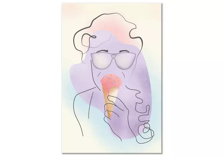 Helado con chispitas - abstracto con fondo azul y cono de helado