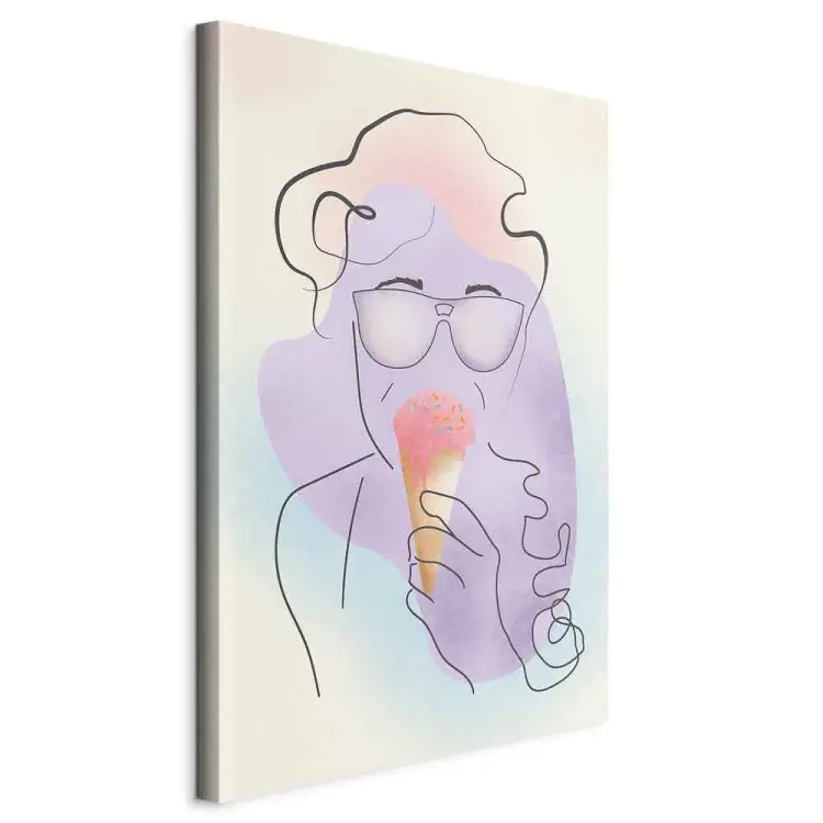Helado con chispitas - abstracto con fondo azul y cono de helado