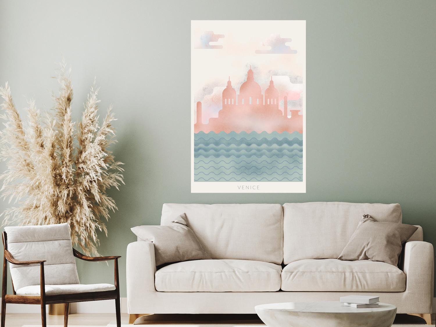 Poster Primavera en Venecia - composición pastel del mar y la arquitectura