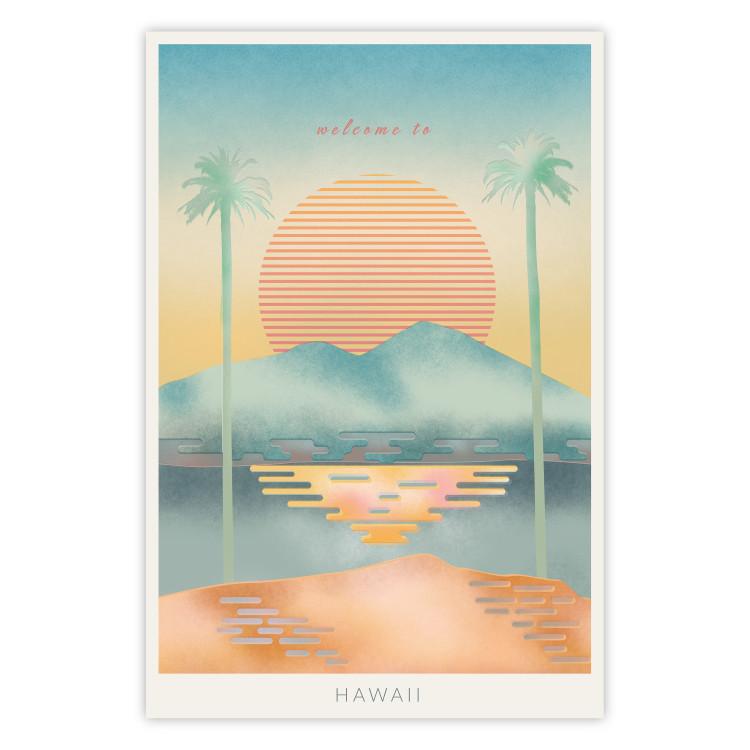 Bienvenido a Hawai - paisaje tropical de verano en tonos pastel