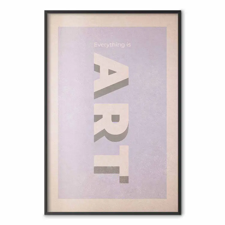 Todo es arte - letra inglesa sobre fondo en tonos pastel