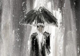 Cuadro Encuentro lluvia (1 pieza) vertical - pareja con paraguas
