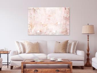 Cuadro decorativo Niebla de crema - abstracción de rosa y blanco con elementos dorados
