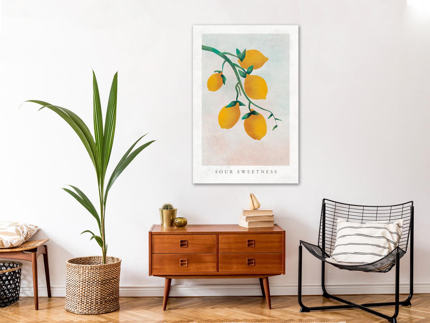 Cuadro moderno Cítricos - dibujo de una rama de limonero