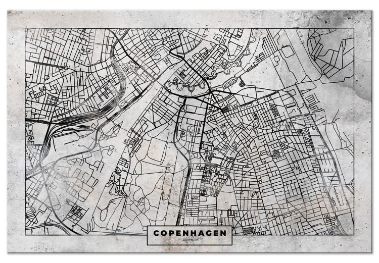 Mapa de Copenhague - plano del centro de Copenhague en blanco y negro