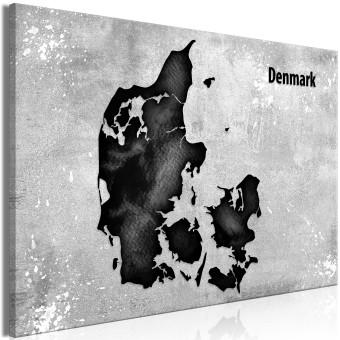 Cuadro moderno Dinamarca en concreto - mapa de contorno del país nórdico