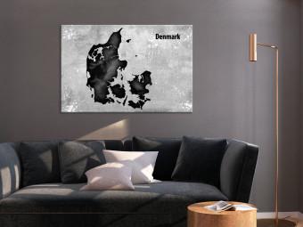 Cuadro moderno Dinamarca en concreto - mapa de contorno del país nórdico