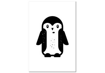 Cuadro moderno Pequeño pingüino - dibujo animado de pequeño animal, en blanco y negro