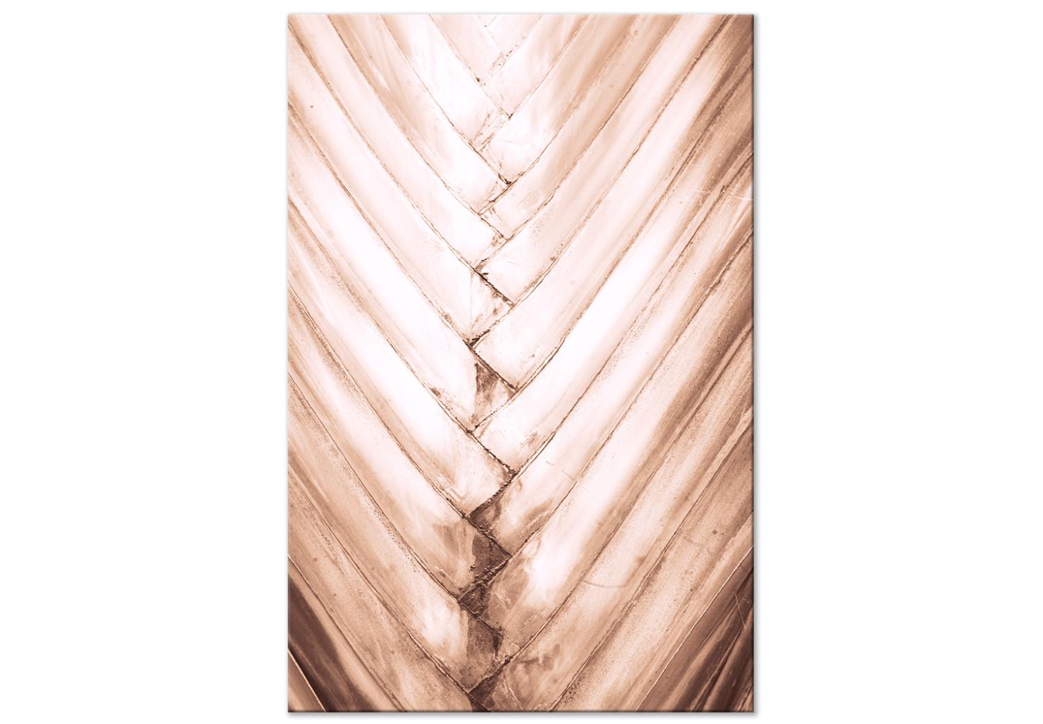Cuadro moderno Hojas delgadas - estructura de hoja de palmera seca color marrón suave