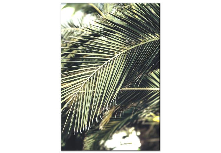 Reina verde (1 pieza) vertical - paisaje exótico de hojas de palmera