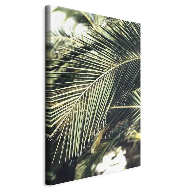 Reina verde vertical - paisaje exótico de hojas de palmera