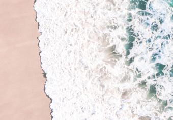 Cuadro Olas turquesas - costa del mar a vista de pájaro con olas batiendo