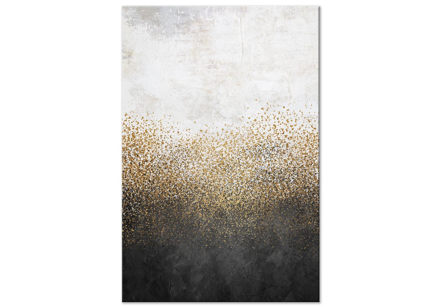 Cuadro moderno Oro granulado (1 pieza) vertical - textura abstracta dorada