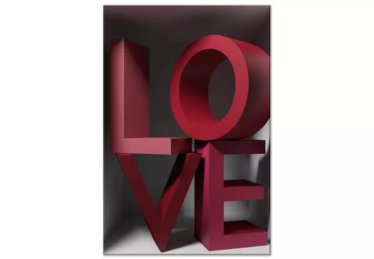 Love in reds (1 pieza) vertical - letras 3D en inglés