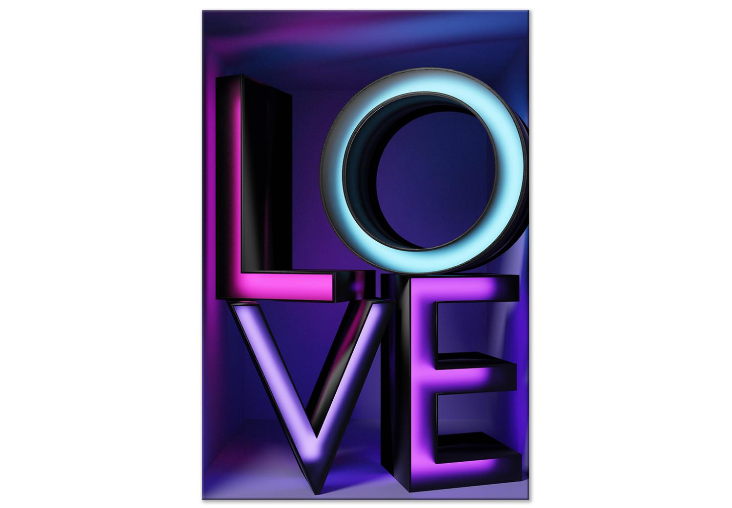 Cuadro decorativo Amor en color - letras espaciales de colores en la inscripción Amor
