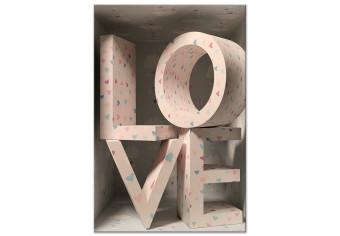 Cuadro moderno Amor en letras - Inscripción de amor cubierta de pequeños corazones