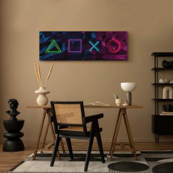 Cuadro Fachada símbolos (1 pieza) estrecho - arte abstracto colorido