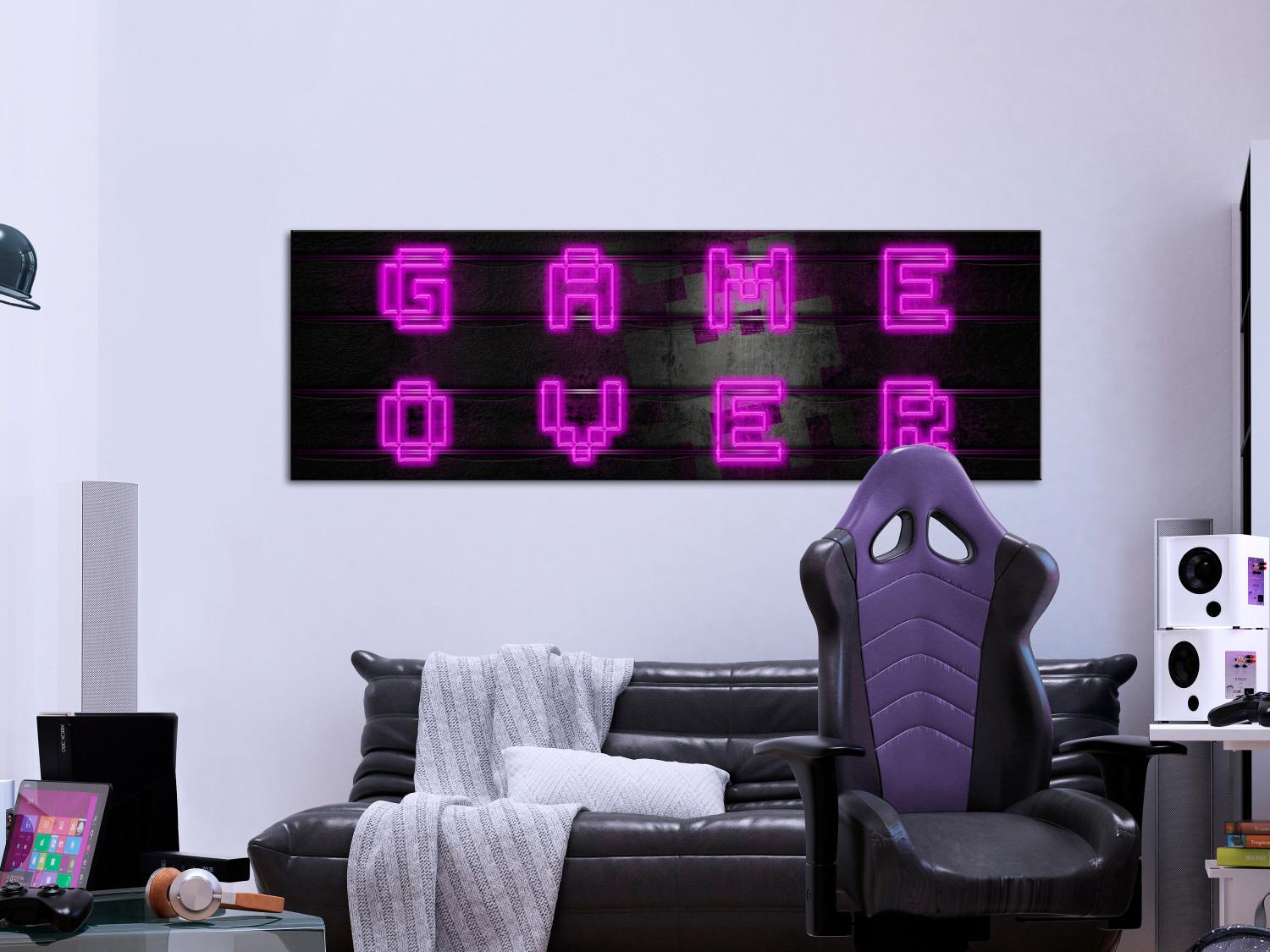 Cuadro moderno Game Over - Letras Game Over de color neón en fuente digital