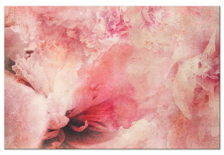 Amanecer rosa - abstracción con rosa borrosa y fragmentos de flores