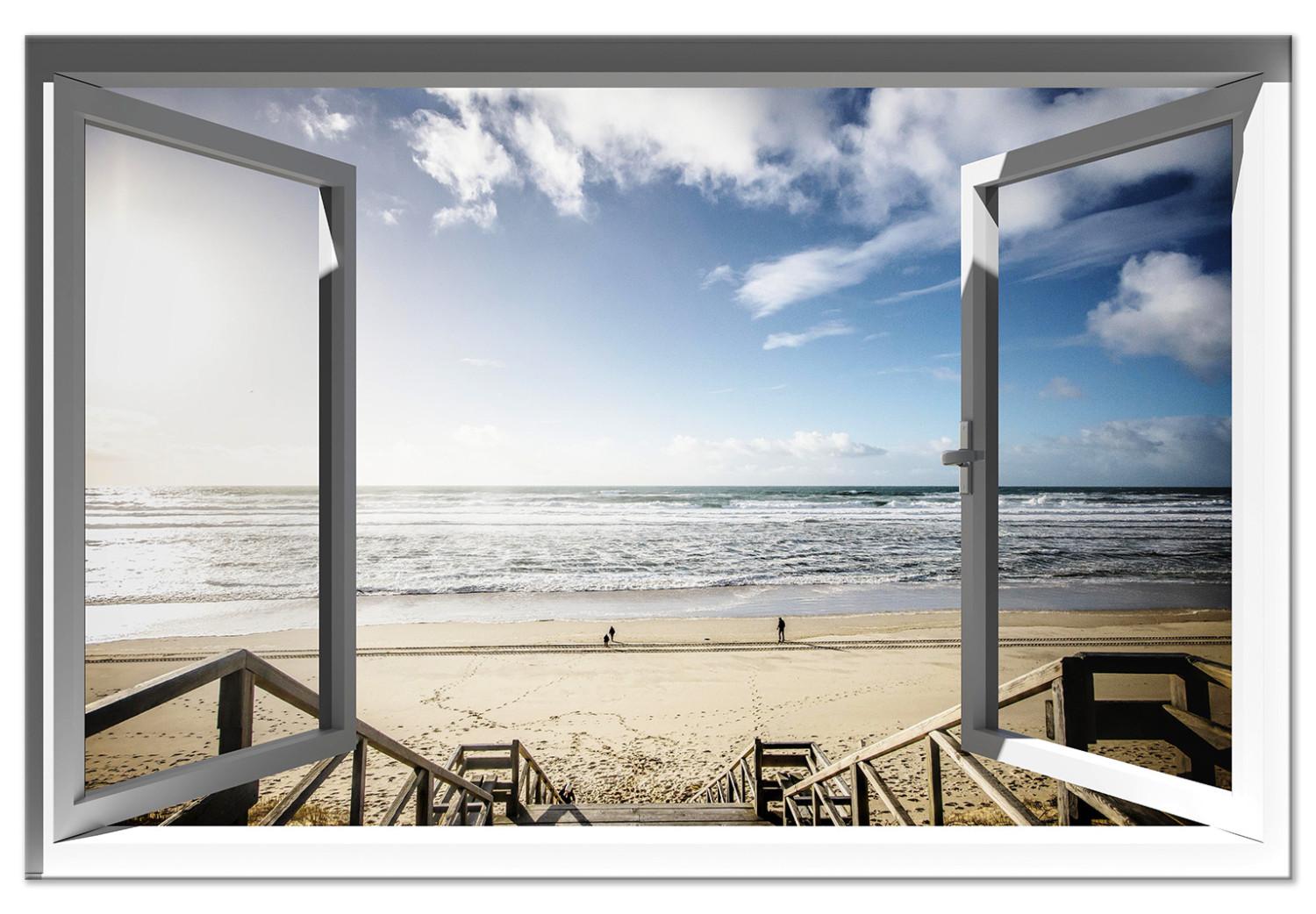 Cuadro moderno Vista de la calma (1 pieza) ancho - paisaje de playa y mar