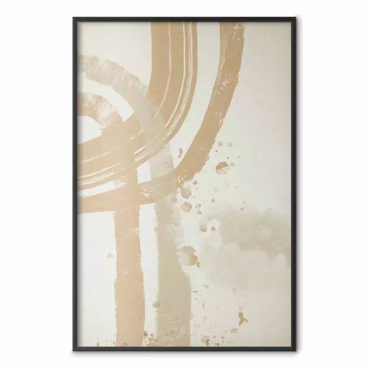 Beige minimalismo - patrón abstracto marrón sobre fondo beige claro