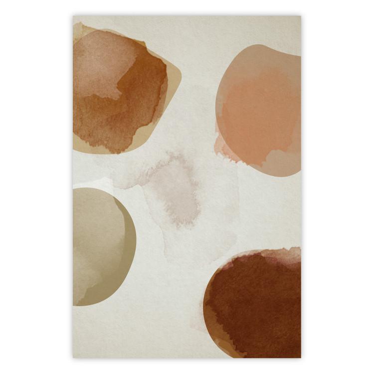 Abstracción beige - abstracto cuatro esferas sobre fondo beige claro
