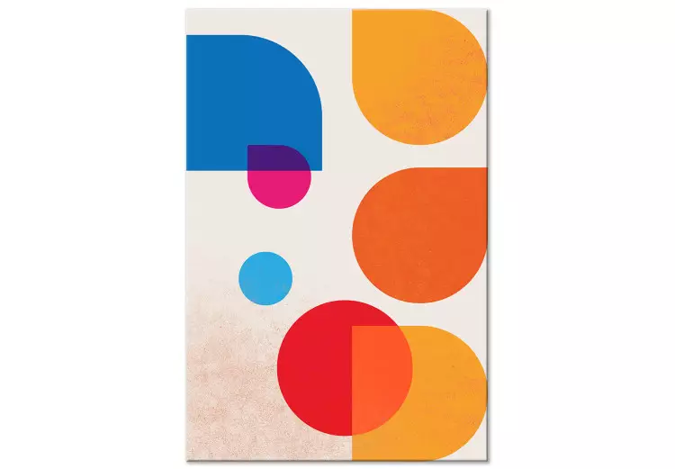 Figuras geométricas de colores - motivo abstracto sobre fondo beige