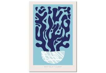Cuadro Planta azul marino en una maceta - bodegón abstracto con inscripción